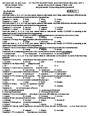 Đề thi Tốt nghiệp Trung học Phổ thông môn Tiếng Anh năm 2020 - Đợt 2 - Mã đề 421